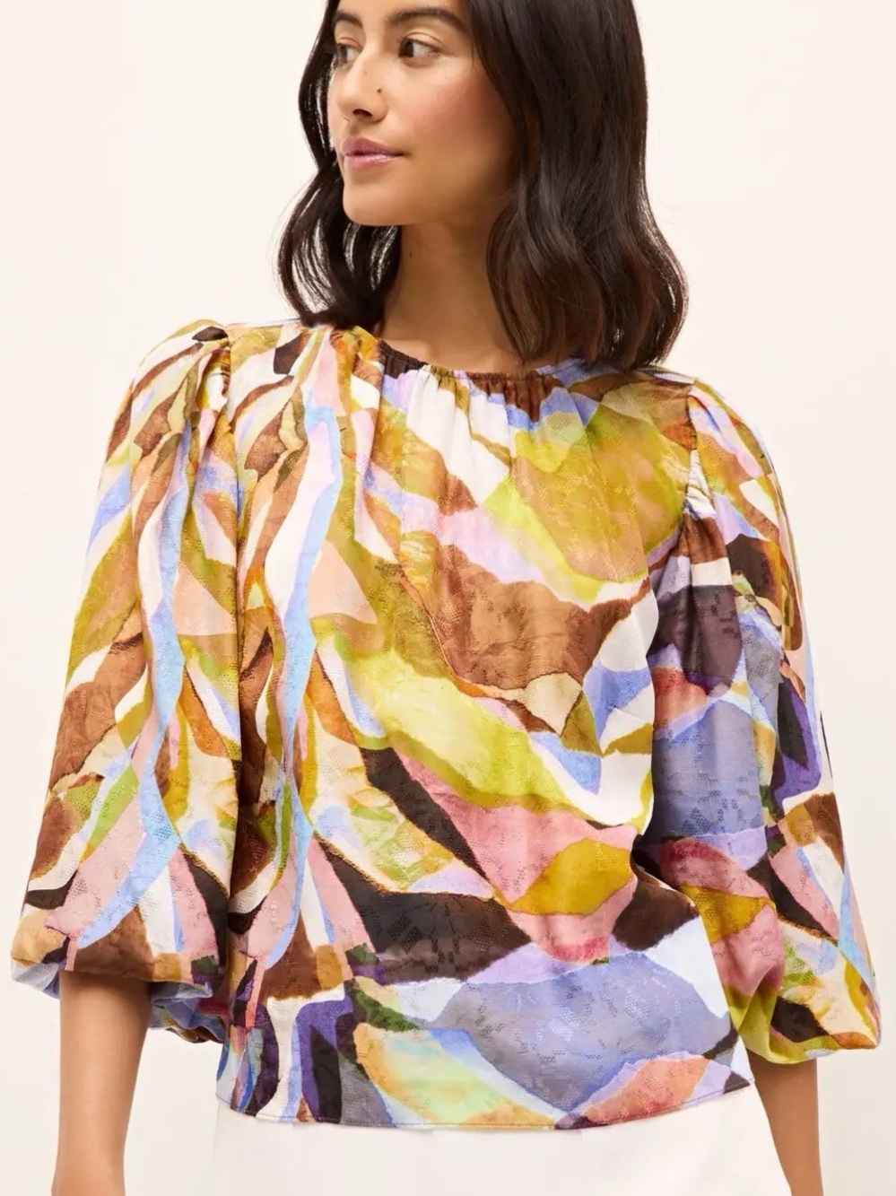 Marie Oliver Harley Stained Glass Silk Blend Blouse Size XS New with Tags! $295